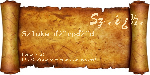 Szluka Árpád névjegykártya